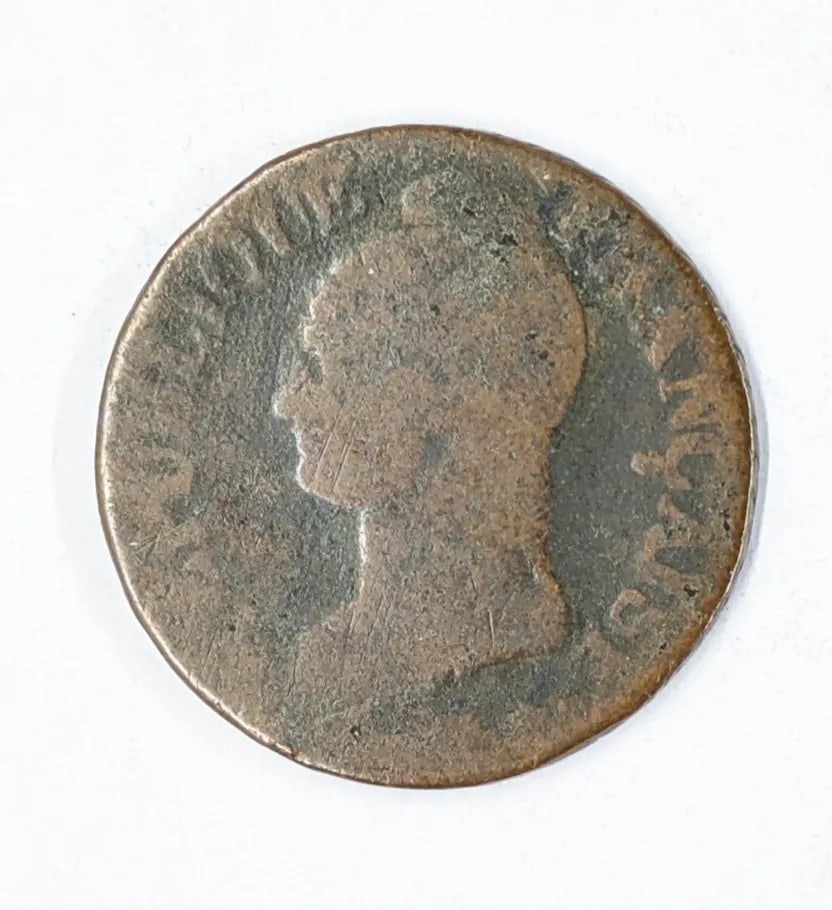 French First Republic 5 Centimes Coin- No Date: Coin