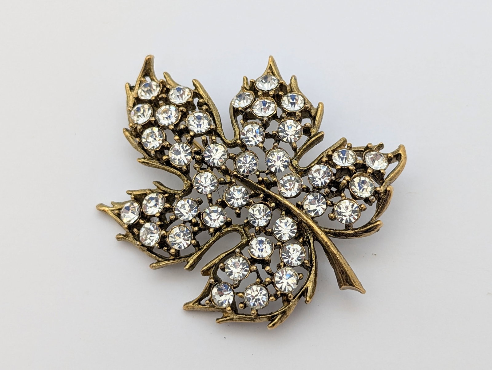 Lot of 7 Vintage Gold Toned Pins/Brooches- Rose, Leaf, Art Deco Style, etc - 3