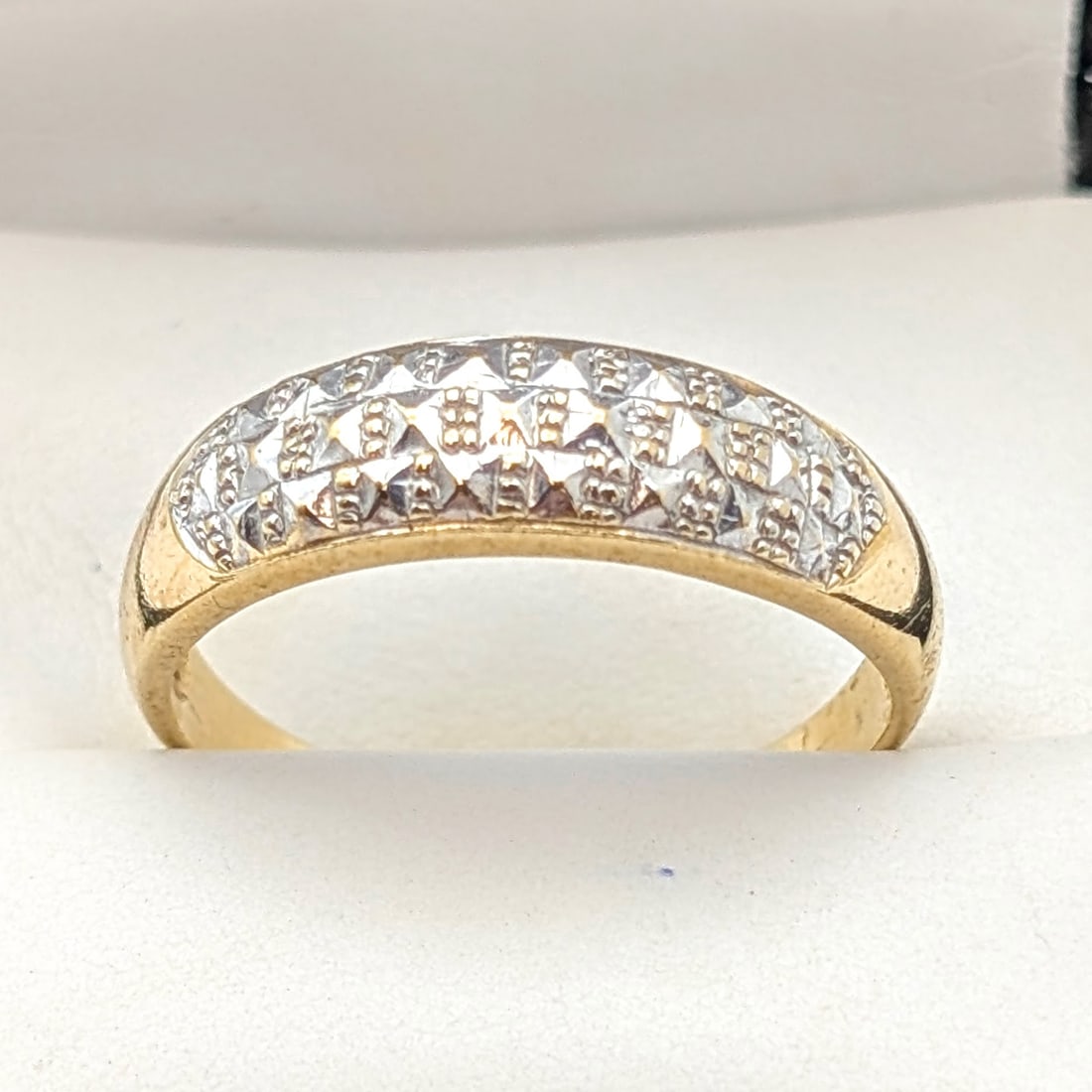 Vintage Italy Milor 14k Gold Textured Band Ring- 2.9g - 2
