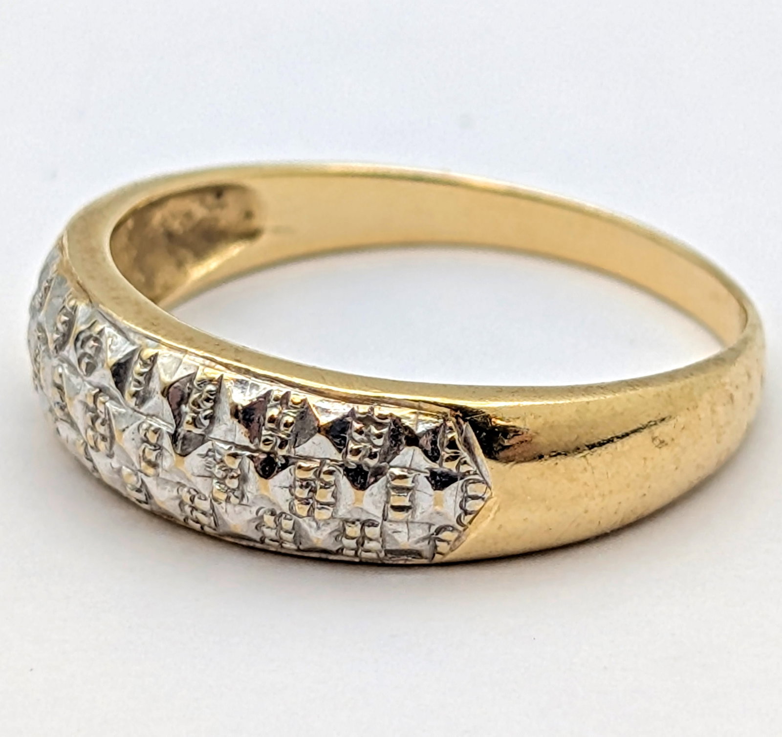 Vintage Italy Milor 14k Gold Textured Band Ring- 2.9g - 3