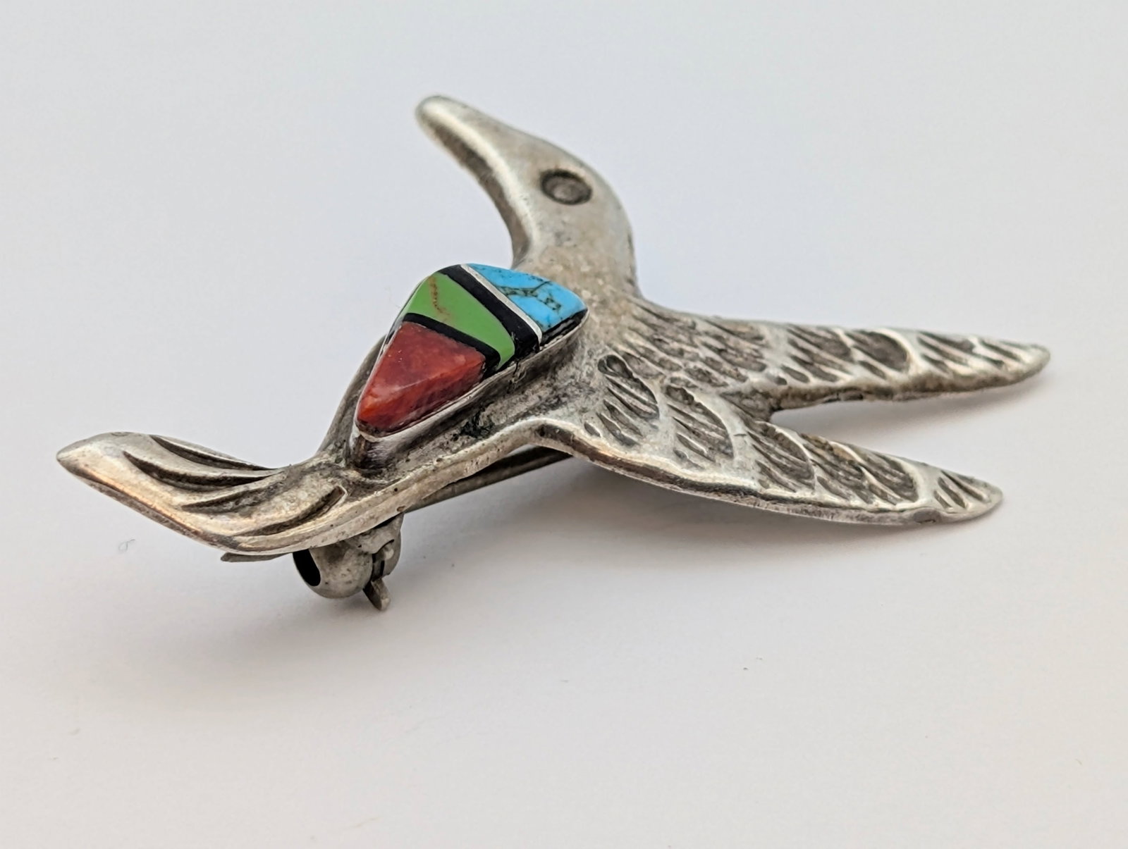 Vintage Sterling Silver Hummingbird Pin - 2