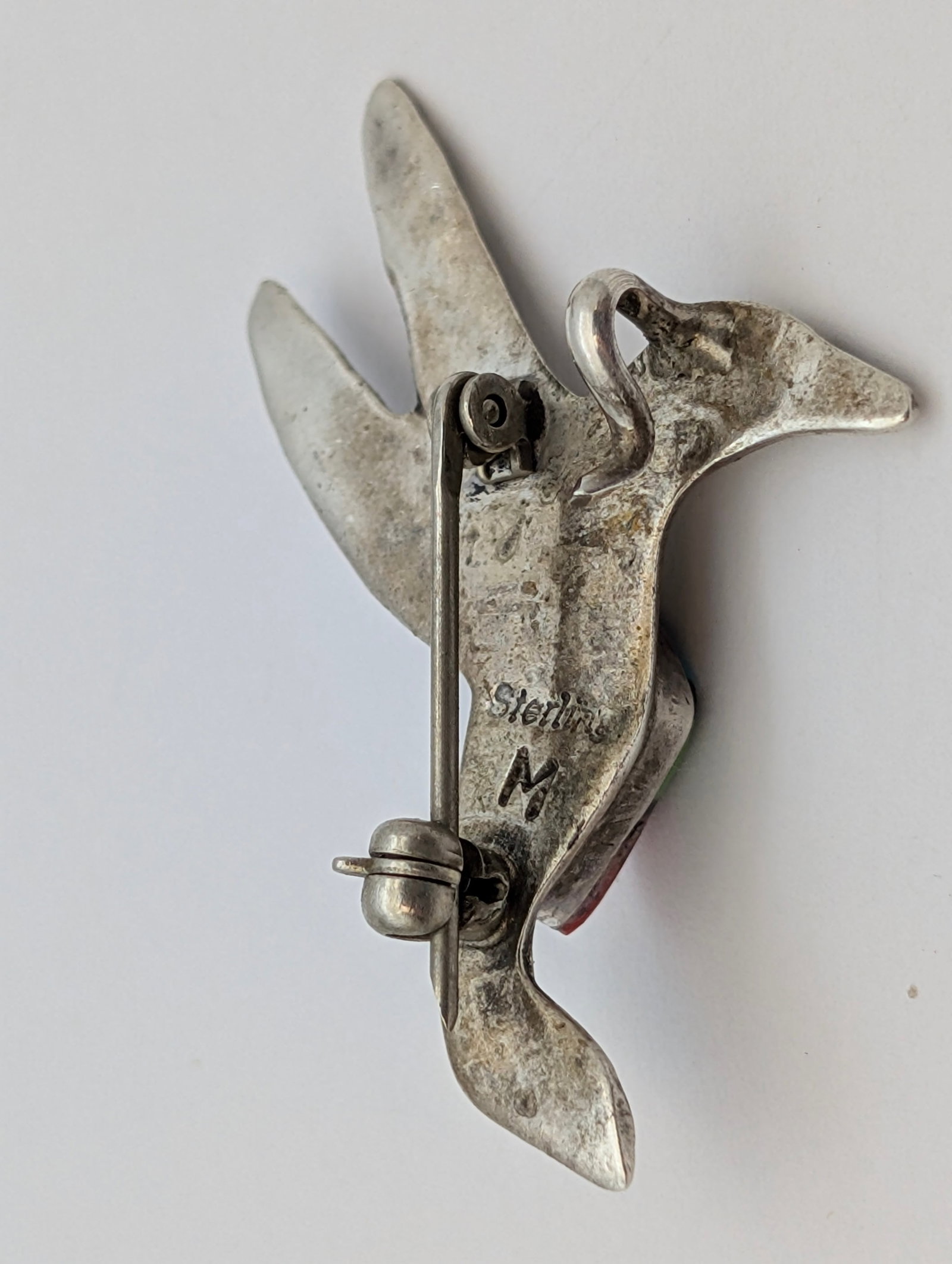 Vintage Sterling Silver Hummingbird Pin - 3