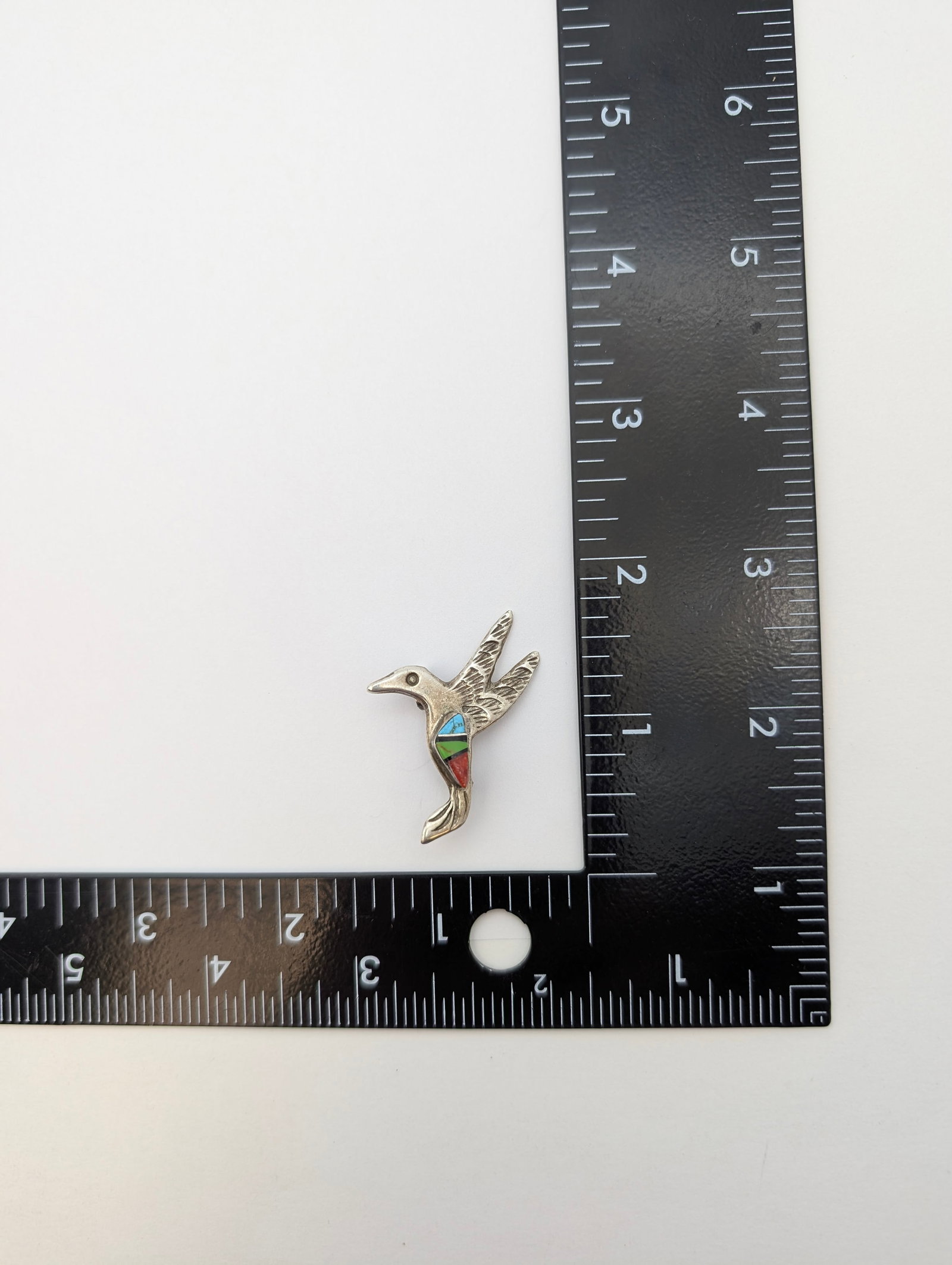 Vintage Sterling Silver Hummingbird Pin - 5