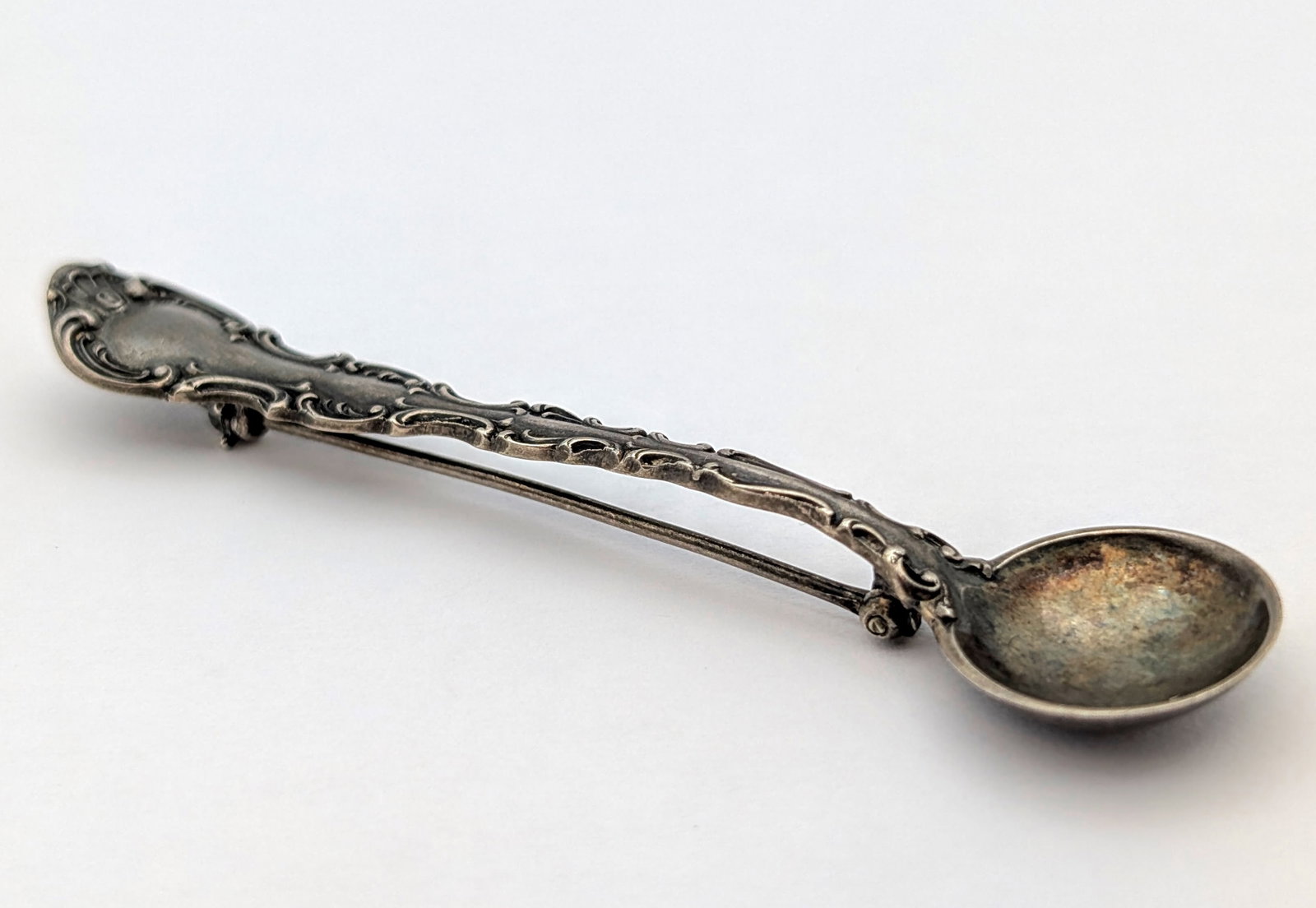 Lot of 2 Vintage Gorham Sterling Silver Pieces- Heart Pendant, Spoon Pin- 9.06g Total Weight - 2
