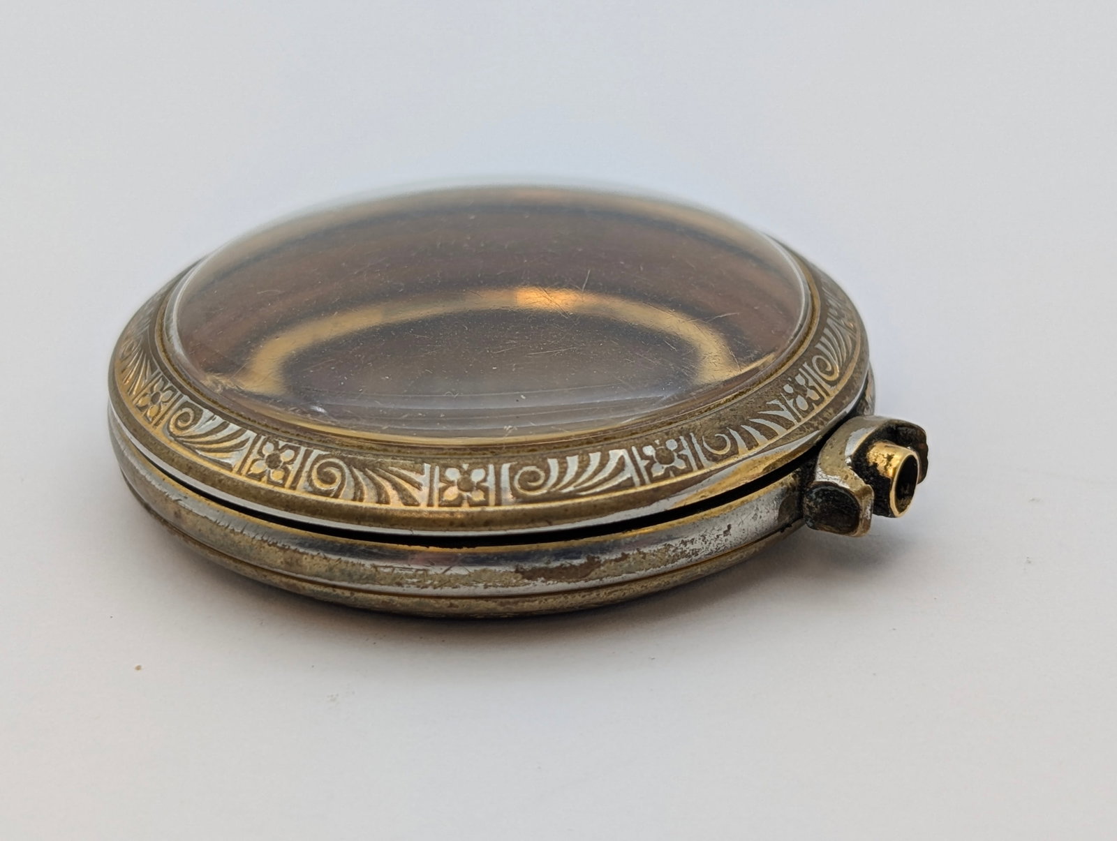 Vintage Denex Co. Watch Case w/ Railroad Design On The Back - 3