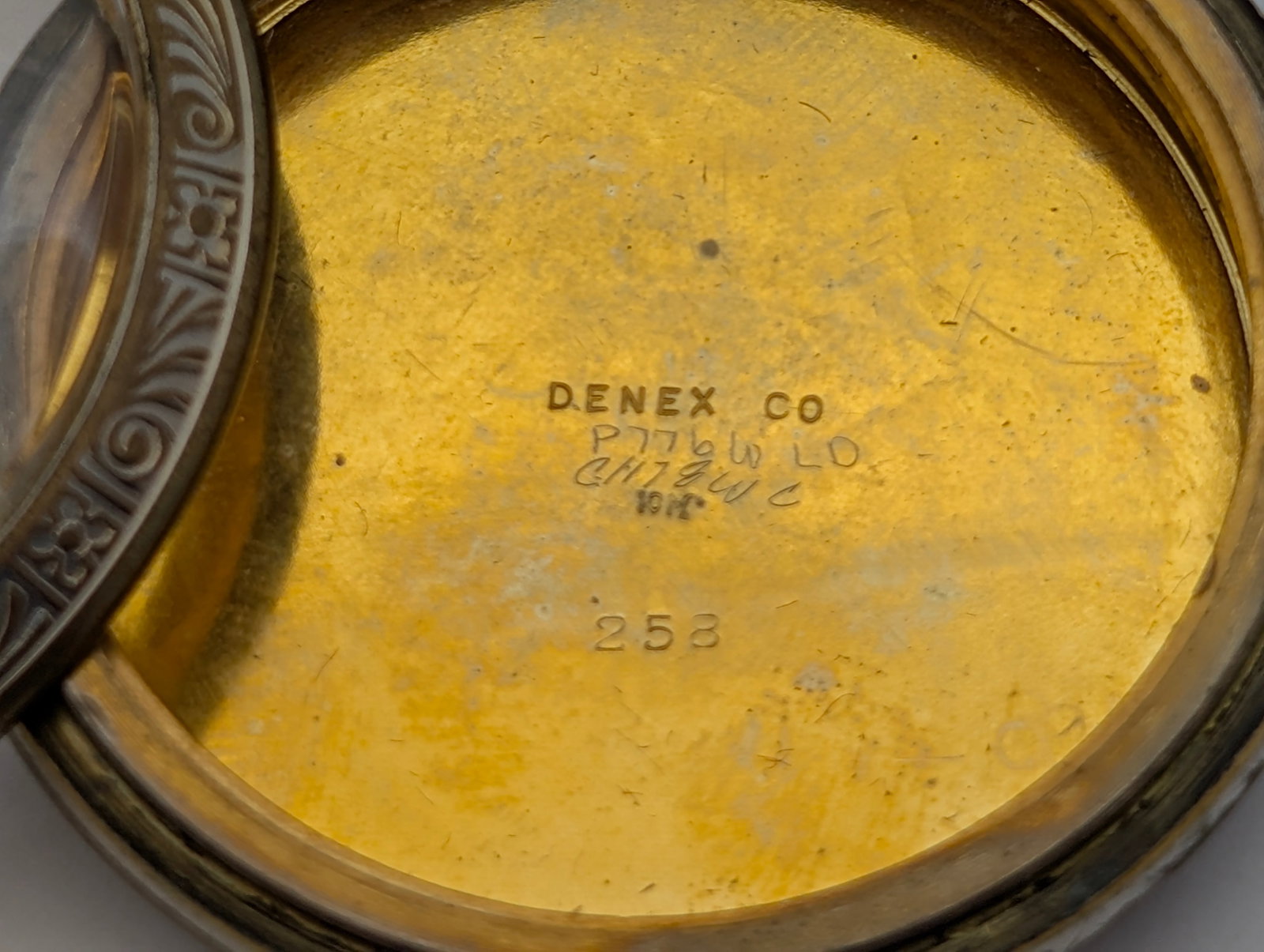 Vintage Denex Co. Watch Case w/ Railroad Design On The Back - 4