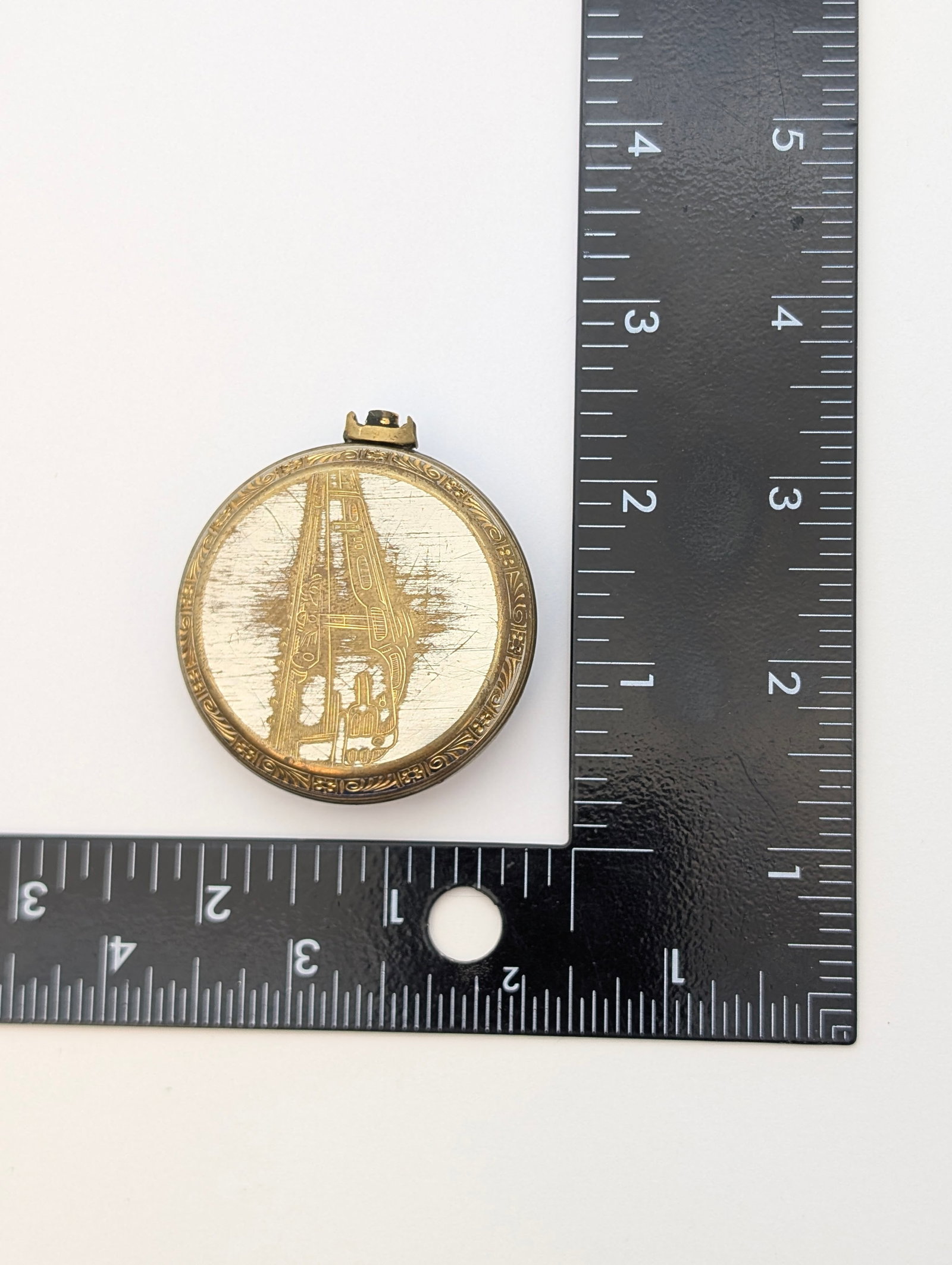 Vintage Denex Co. Watch Case w/ Railroad Design On The Back - 5