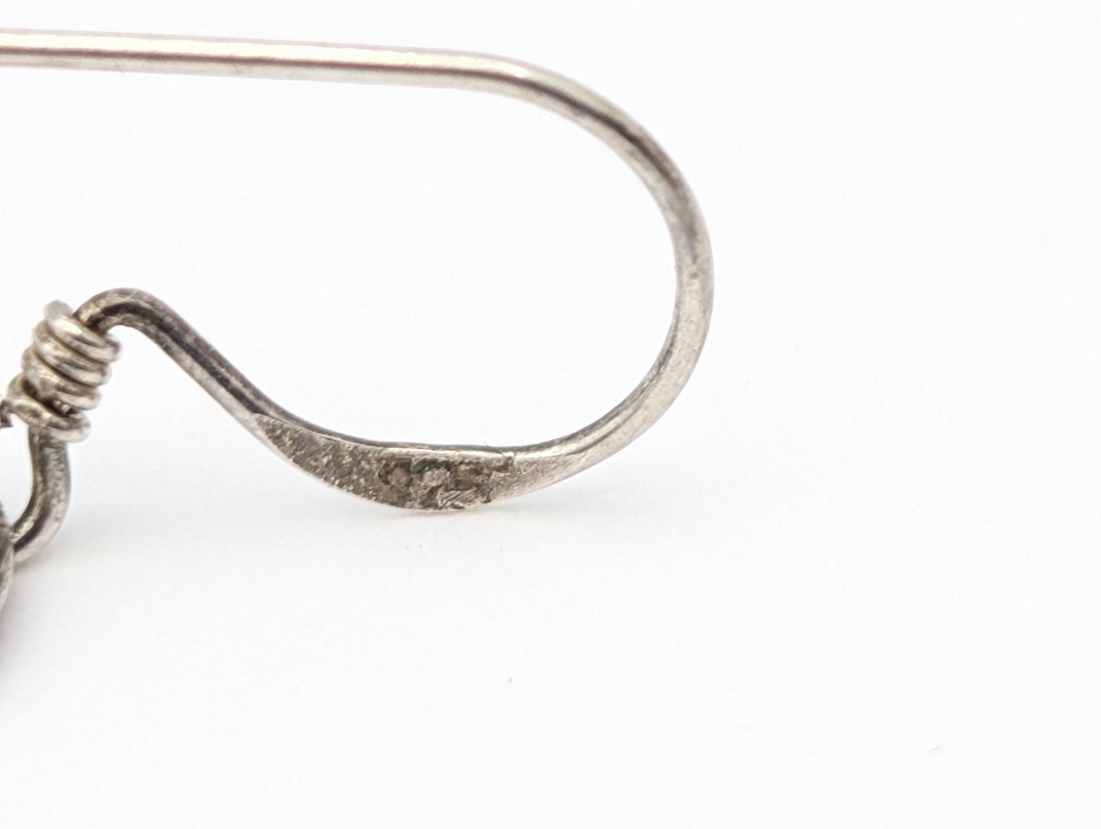 Vintage Sterling Silver Abstract Loop Earrings - 5