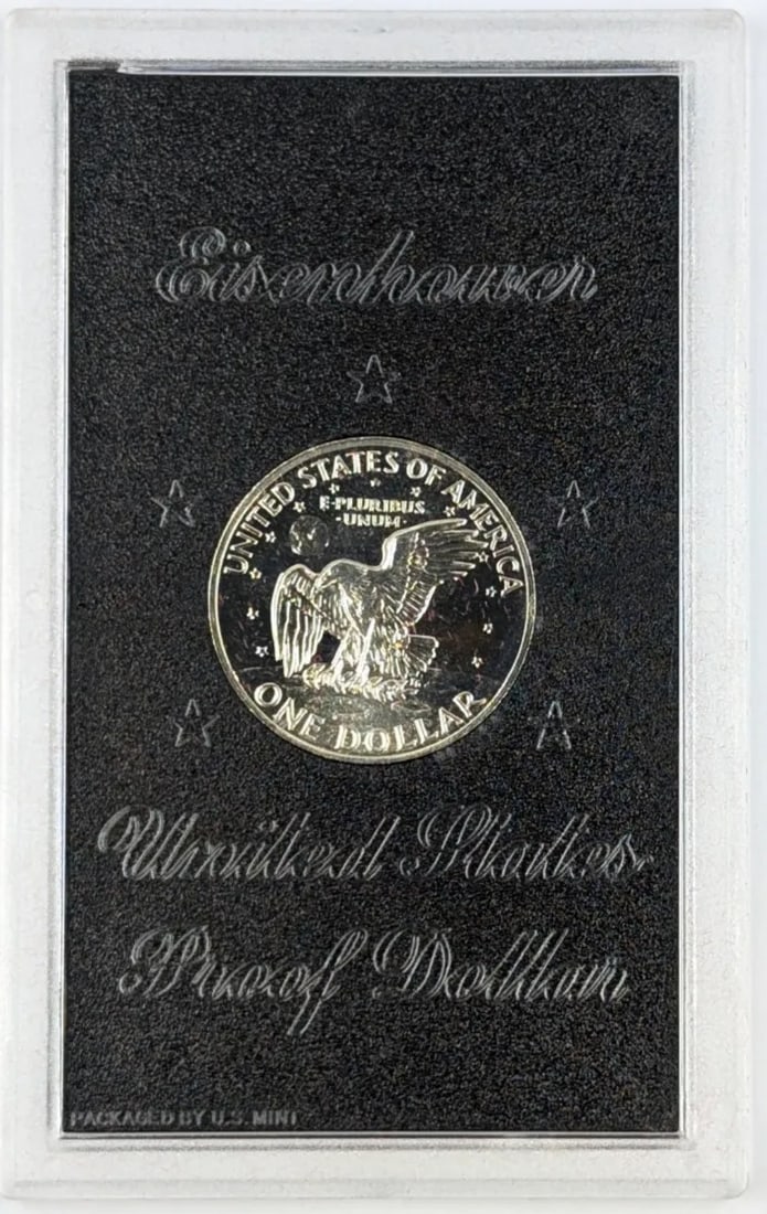 1971-S Eisenhower " Ike" Proof Silver Dollar- Blue Tone - 3
