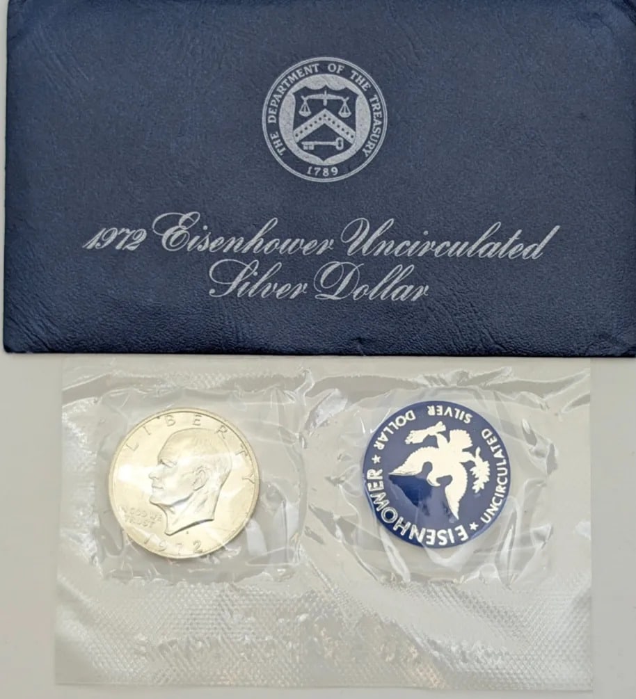 1972-S Eisenhower " Ike" Uncirculated Silver Dollar: Silver