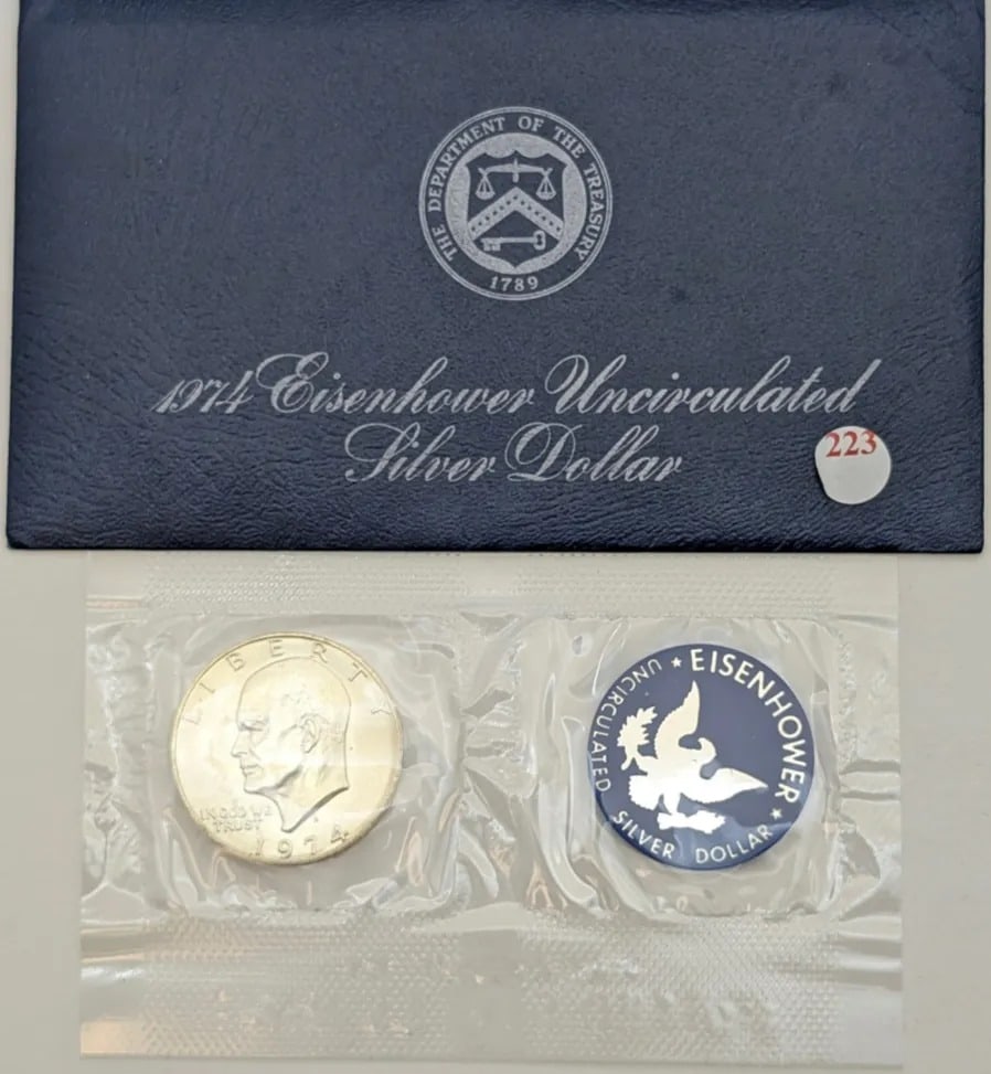 1974-S Eisenhower " Ike" Uncirculated Silver Dollar: Silver