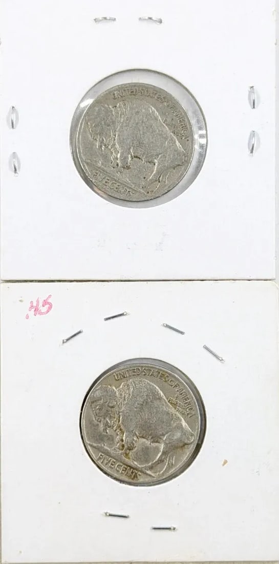 Lot of 2 Buffalo Head Nickels - 1928, 1930 - 2