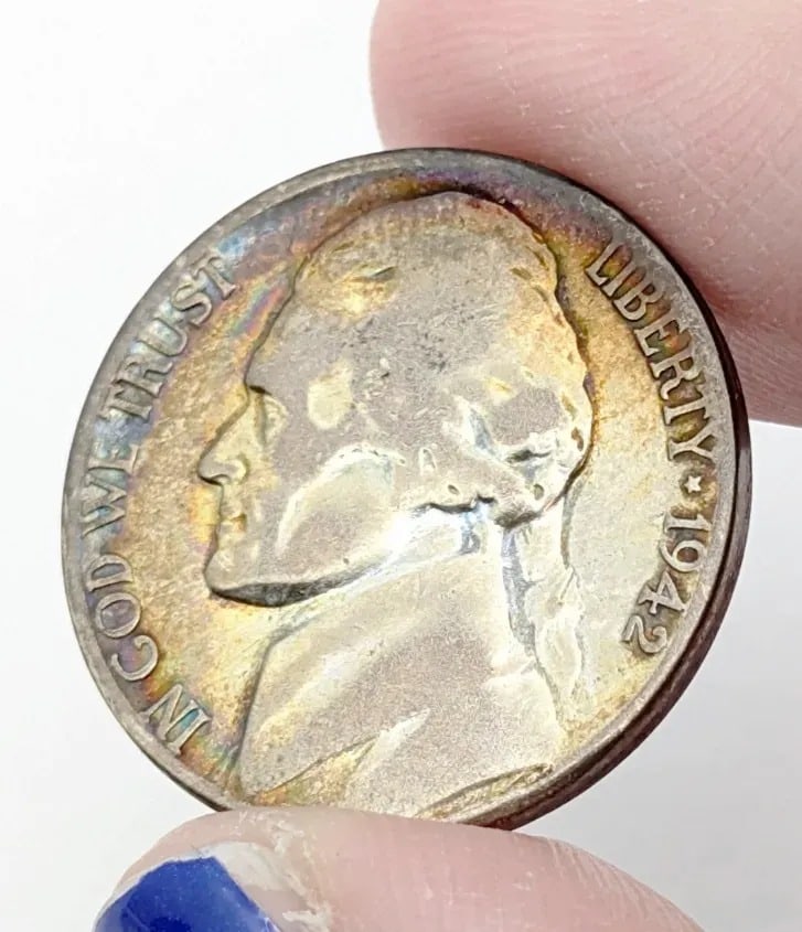 1942-S Silver War Nickel- Beautifully Toned - 3