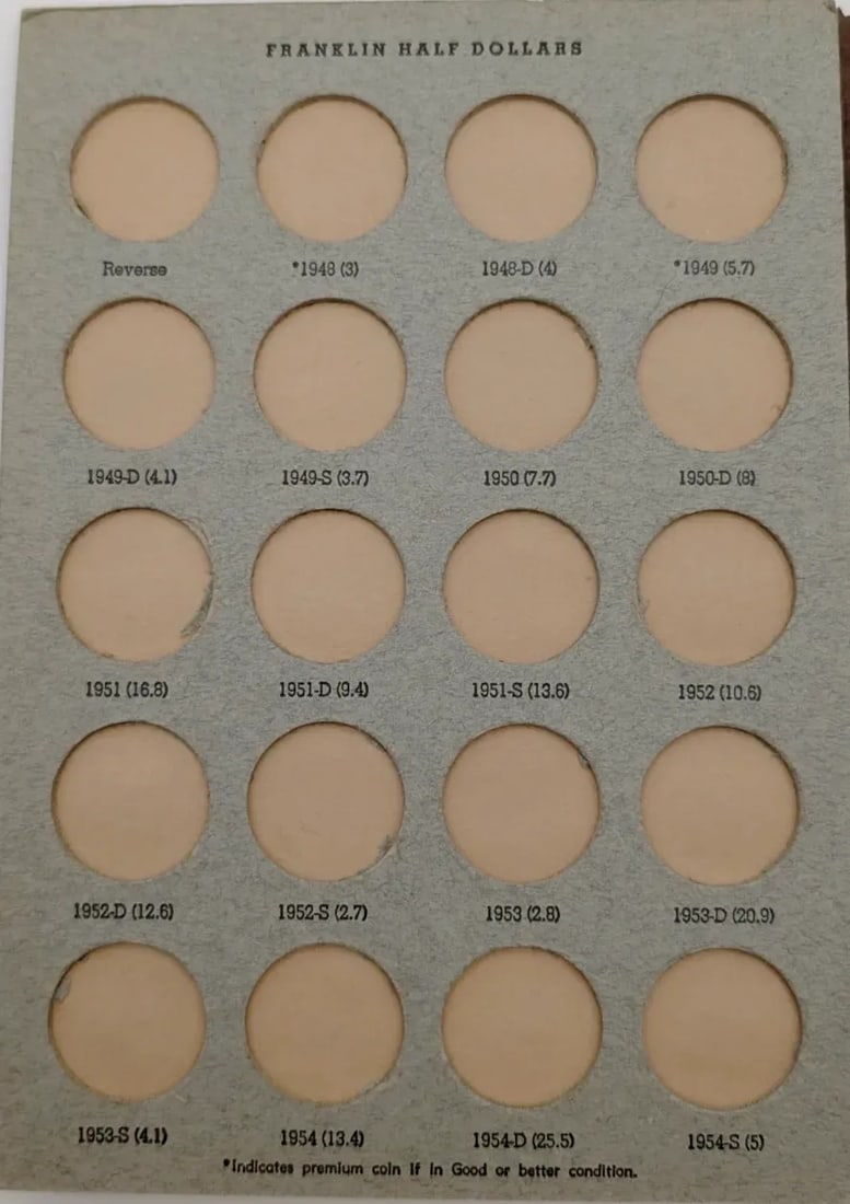 Empty Dansco Half Dollar Coin Album - 2