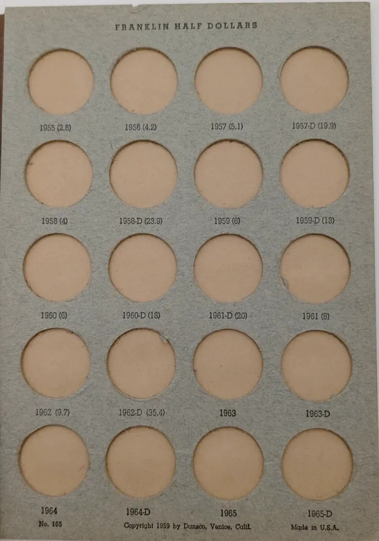 Empty Dansco Half Dollar Coin Album - 3