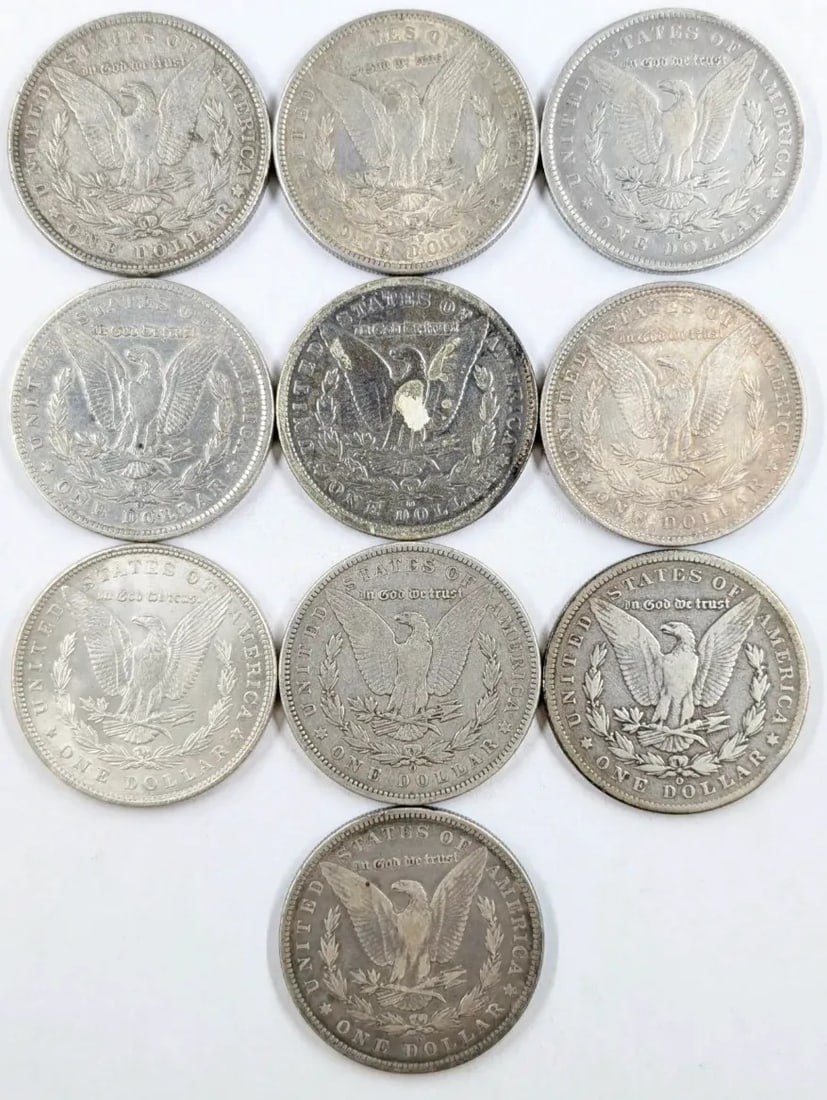 Lot of 10 Morgan Silver Dollars - 1890-1899 - 2