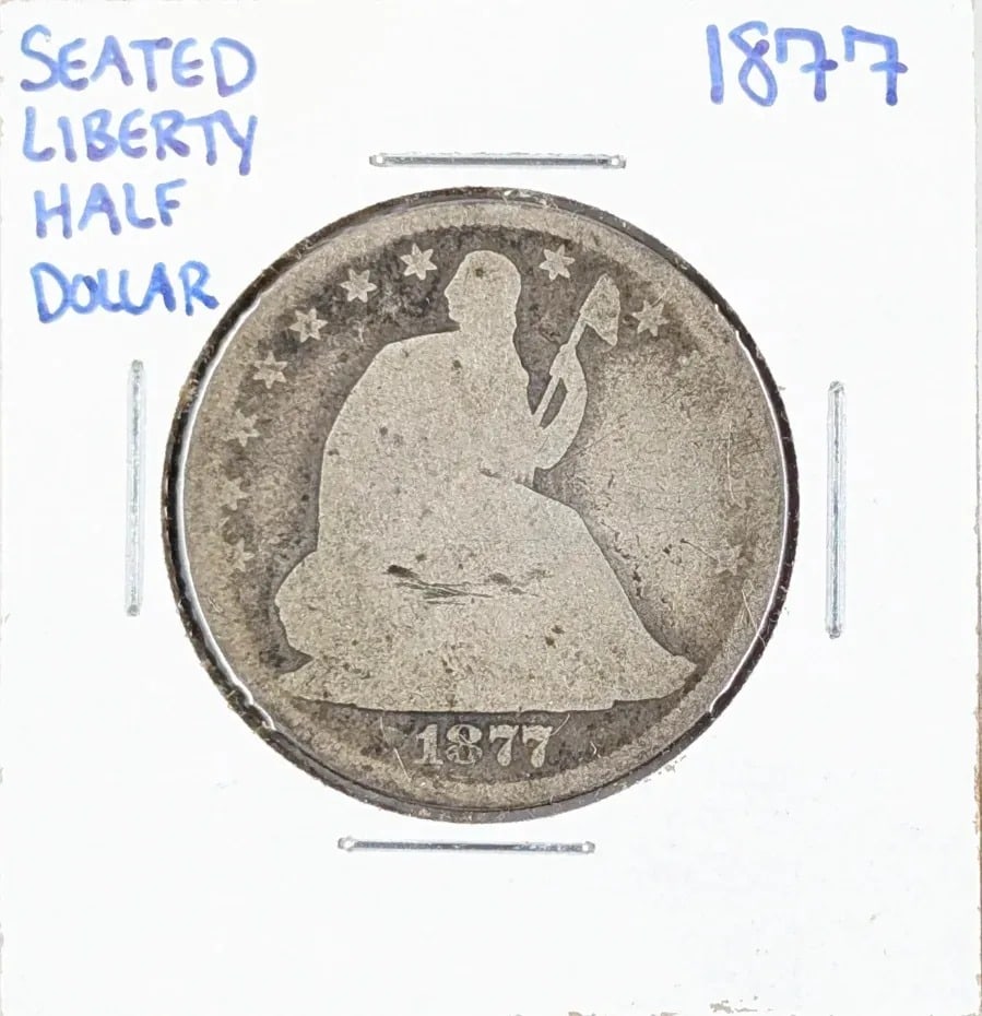 1877 Silver Seated Liberty Half Dollar (1 of 2)