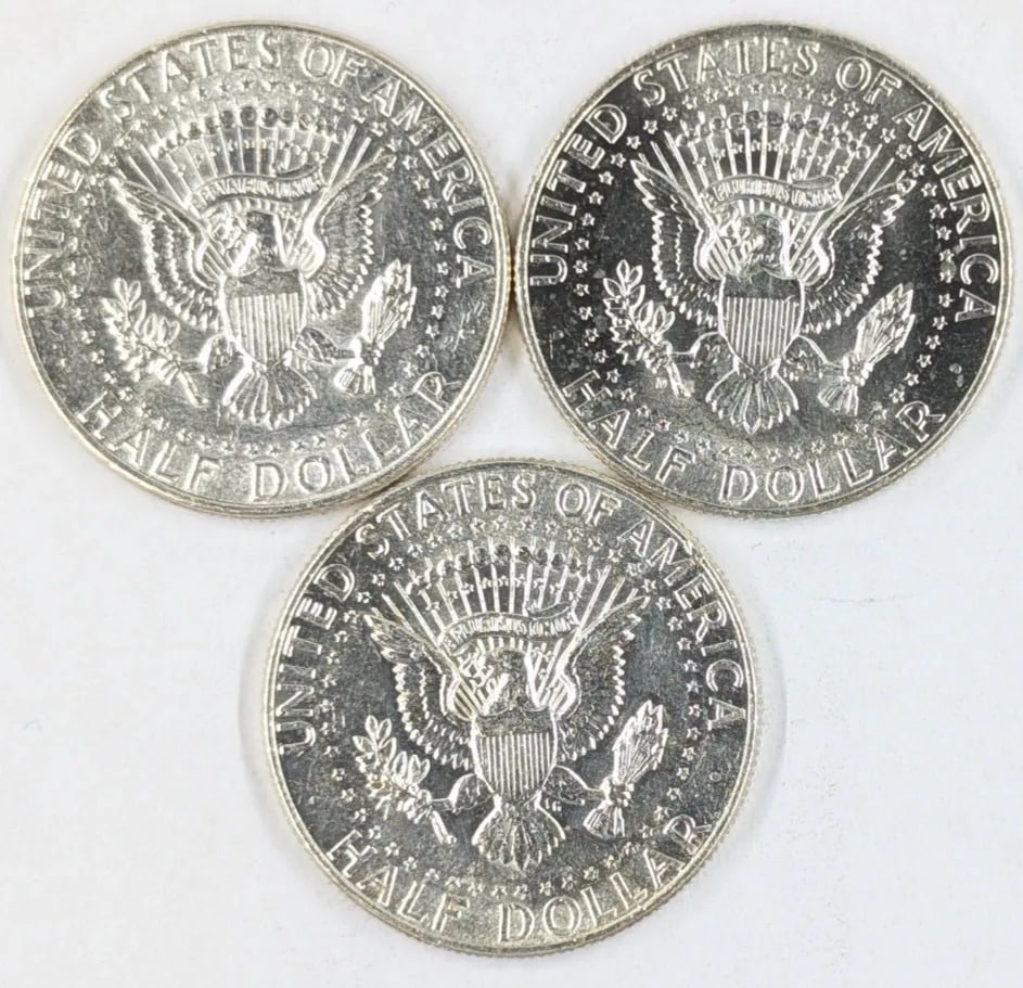 Lot of 3 1964 John F Kennedy Half Dollars - 2