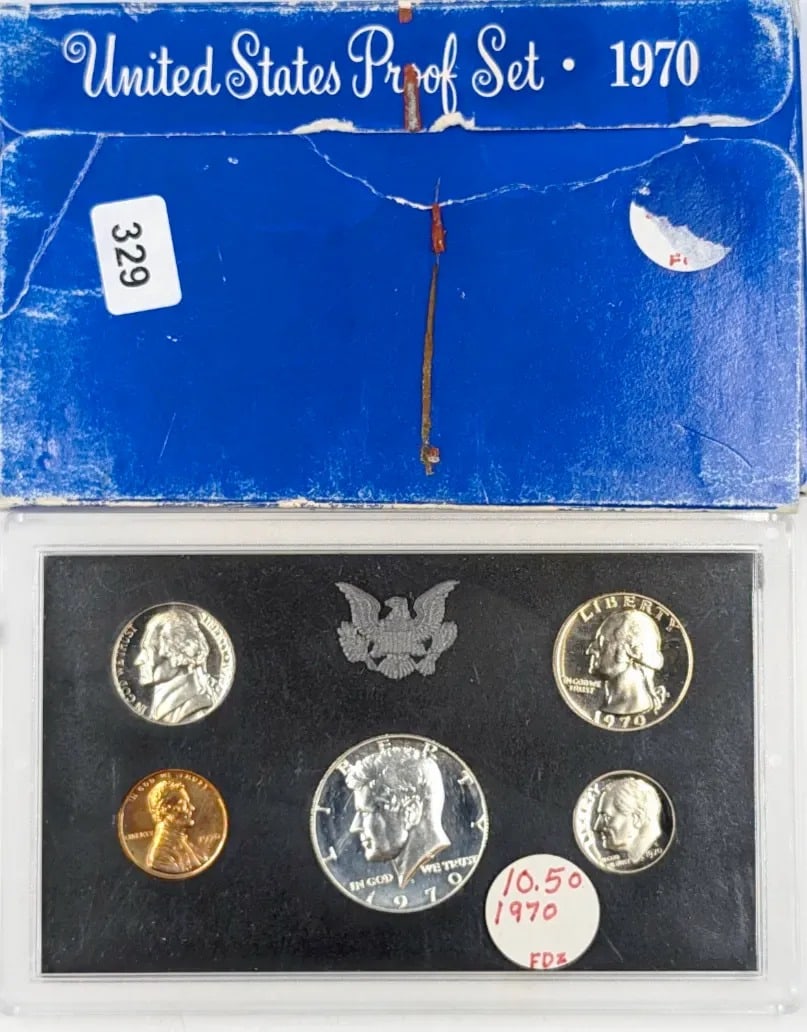 1970 US Mint Proof Set w/ Silver JFK Half: 40% Silver