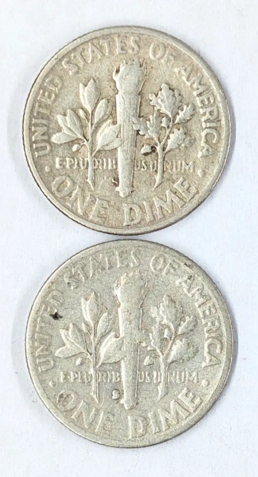 Lot of 2 Silver Roosevelt Dimes - 1946-S, 1948-S - 2