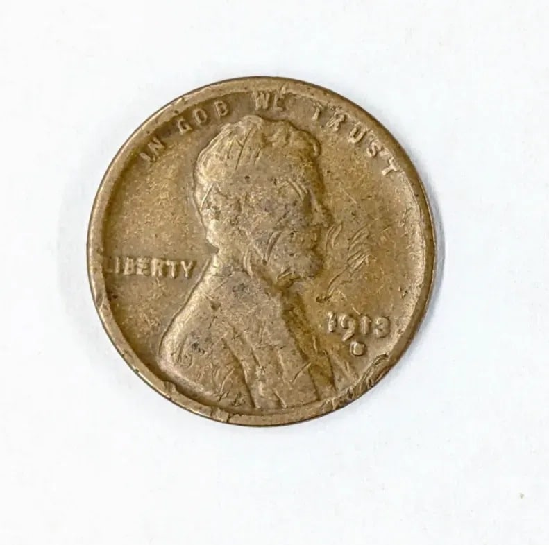 1913-S Lincoln Wheat Cent - Semi Key Date: Coin