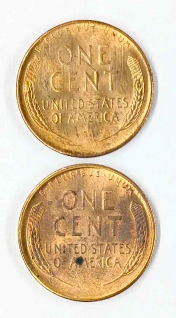 Lot of 2 Uncirculated Lincoln Wheat Cents- 1944-S, 1947-S - 2
