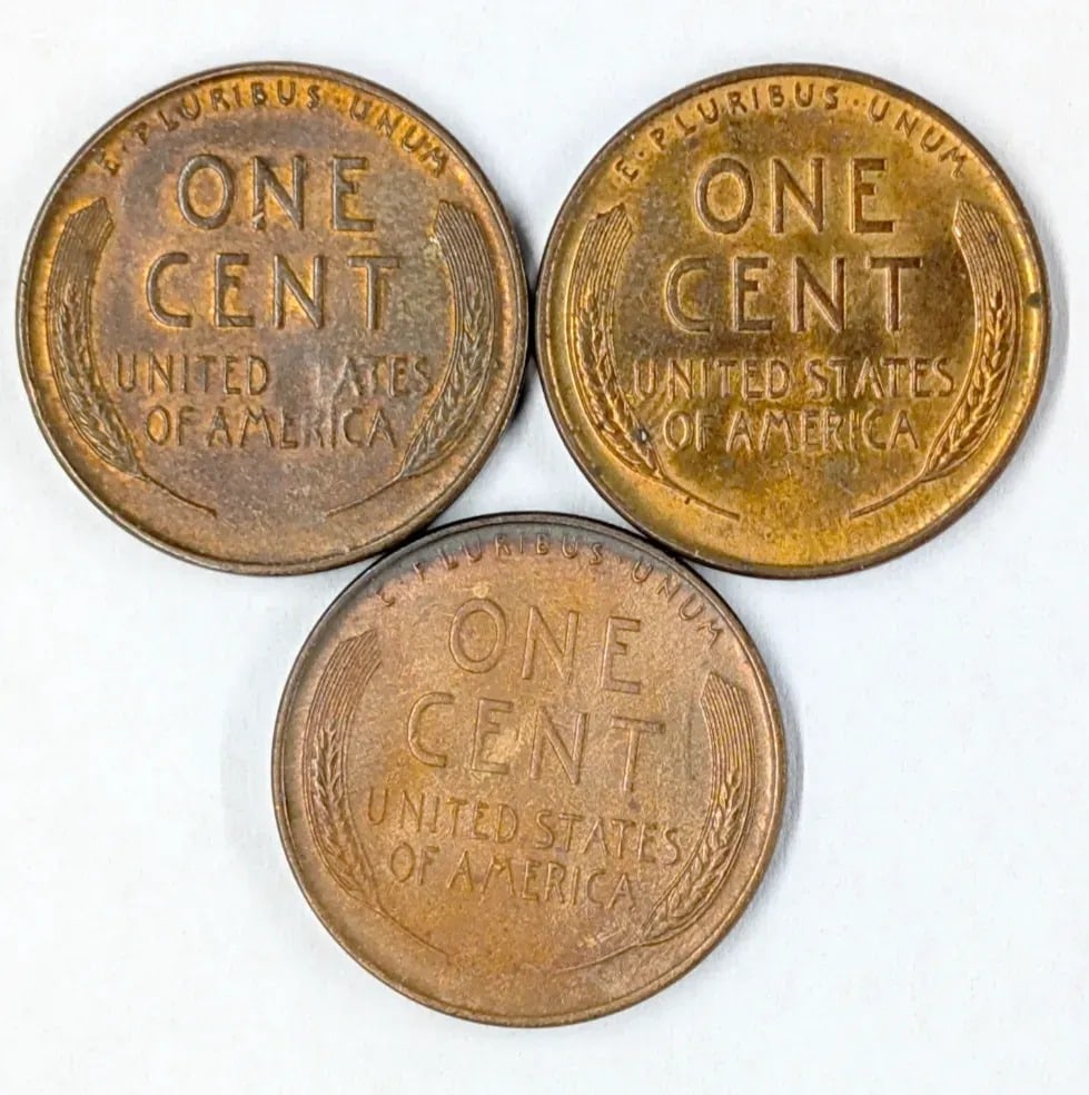 Lot of 3 Lincoln Wheat Cents- 1937, 1939 P/D - 2