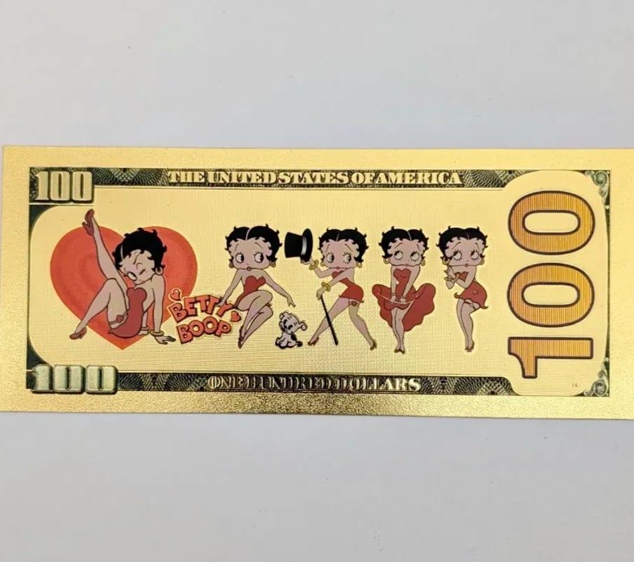 Betty Boop Gold foil $100 design: _
