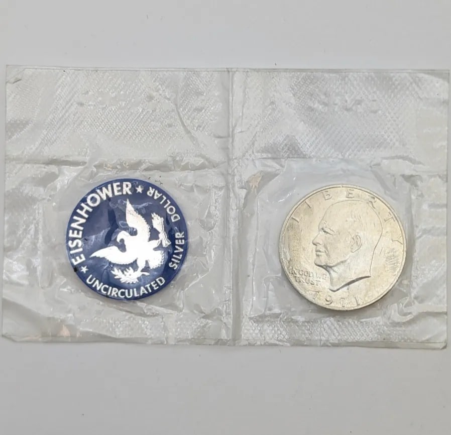 1971-S Eisenhower " Ike" Uncirculated Silver Dollar: Silver