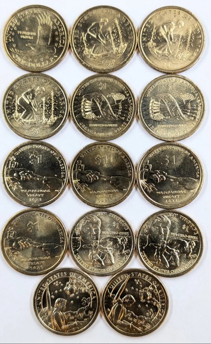 Lot of 14 Sacagawea Dollars- 2003-2019 - 2