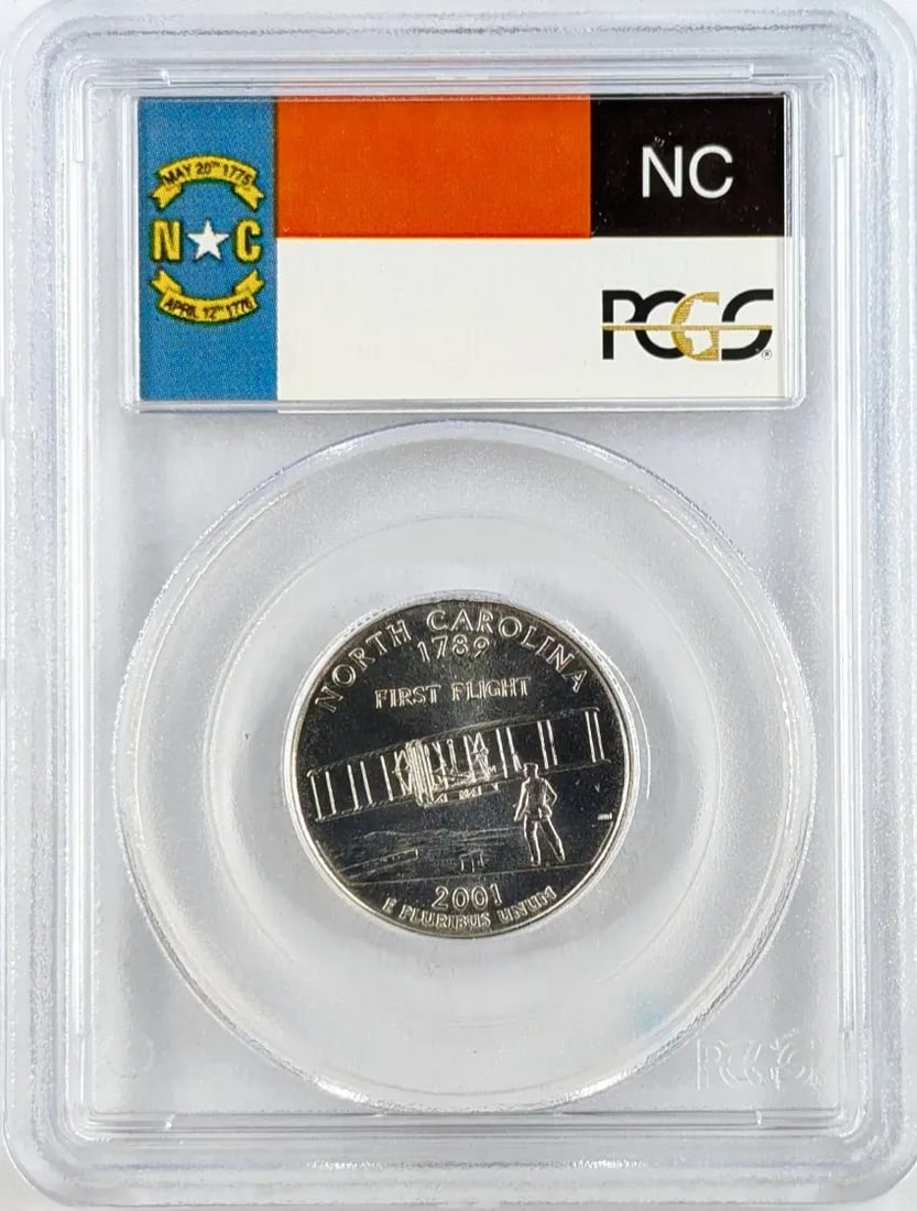 PCGS 2001 PR 69 Washington State Quarter- North Carolina: Coin