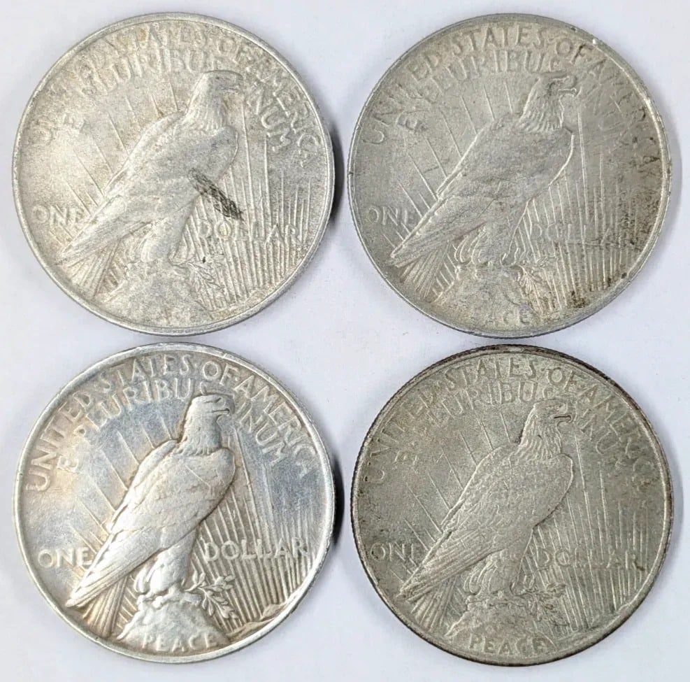 Lot of 4 Silver Peace Dollars- 1922-1925 - 2