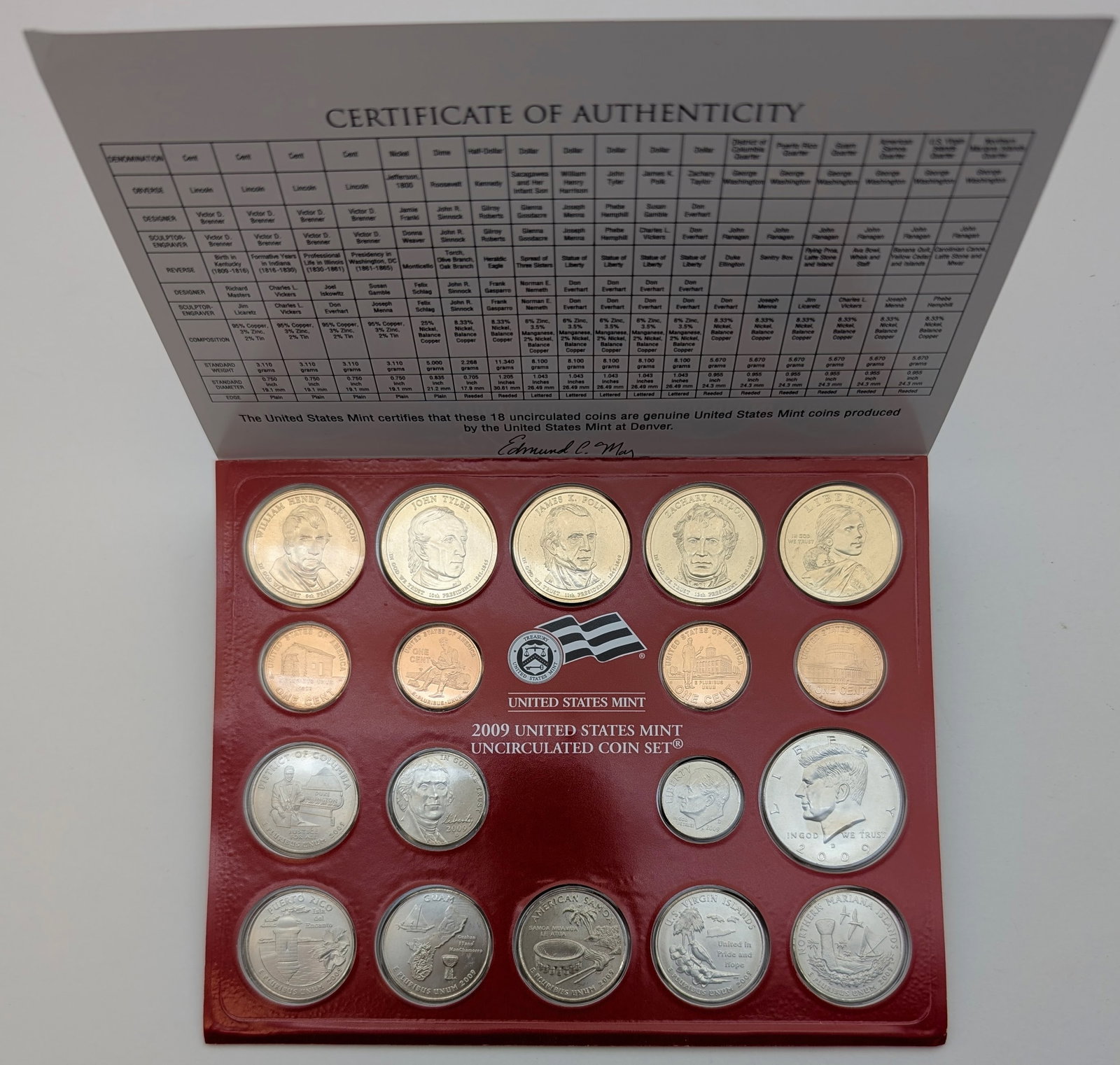 2009 P US Mint Uncirculated Coin Set: Coin