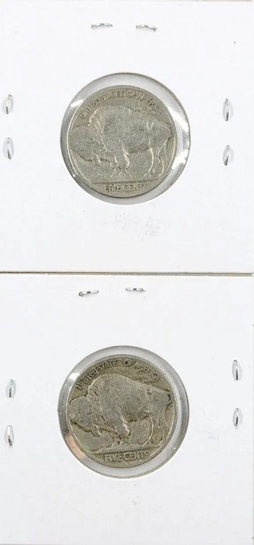Lot of 2 Buffalo Head Nickels - 1935, 1936 - 2