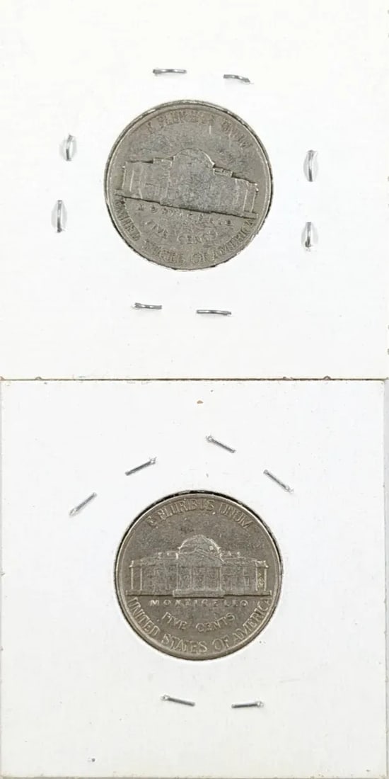 Lot of 2 Jefferson Nickels- 1939, 1942( Pre War) - 2