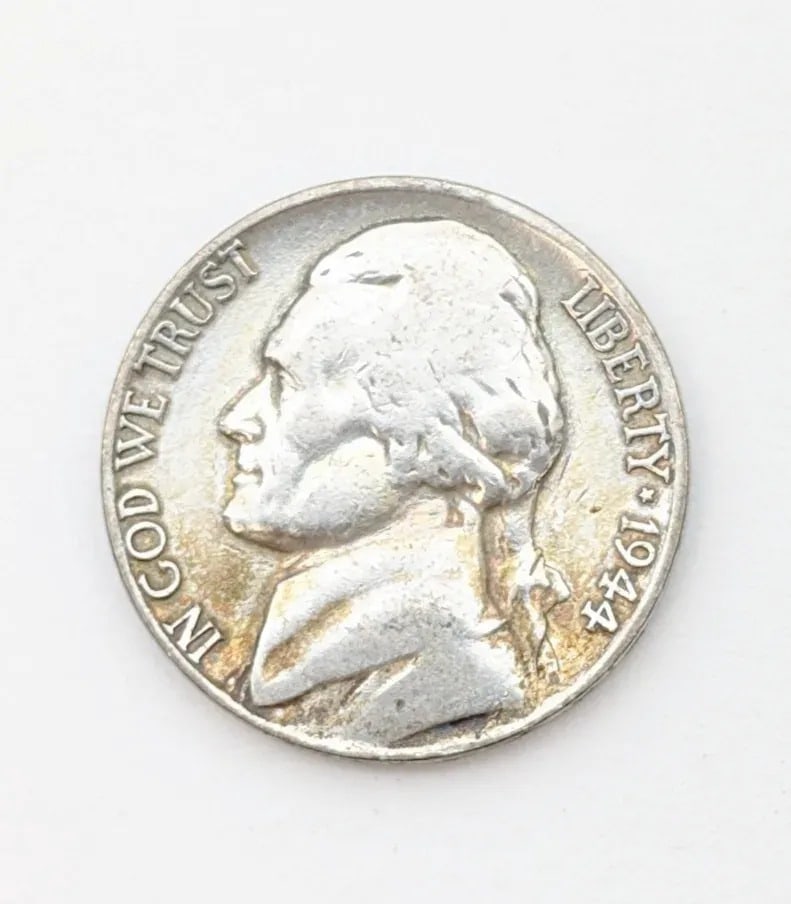 1944-D Silver War Nickel- Toned: 35% Silver