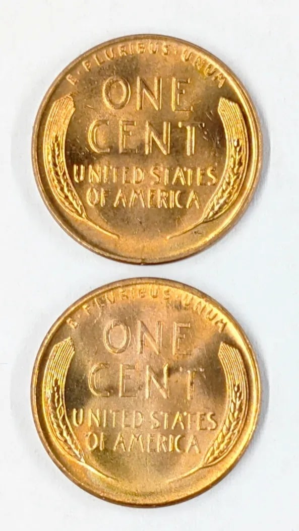 Lot of 2 Uncirculated Lincoln Cents- 1957-D/P - 2