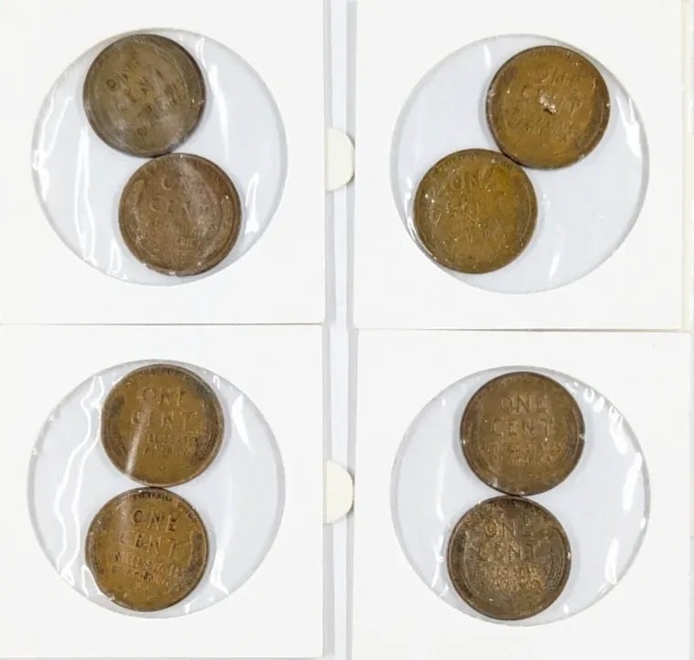 Lot of 8 Lincoln Wheat Cents- 1917-1938 - 2