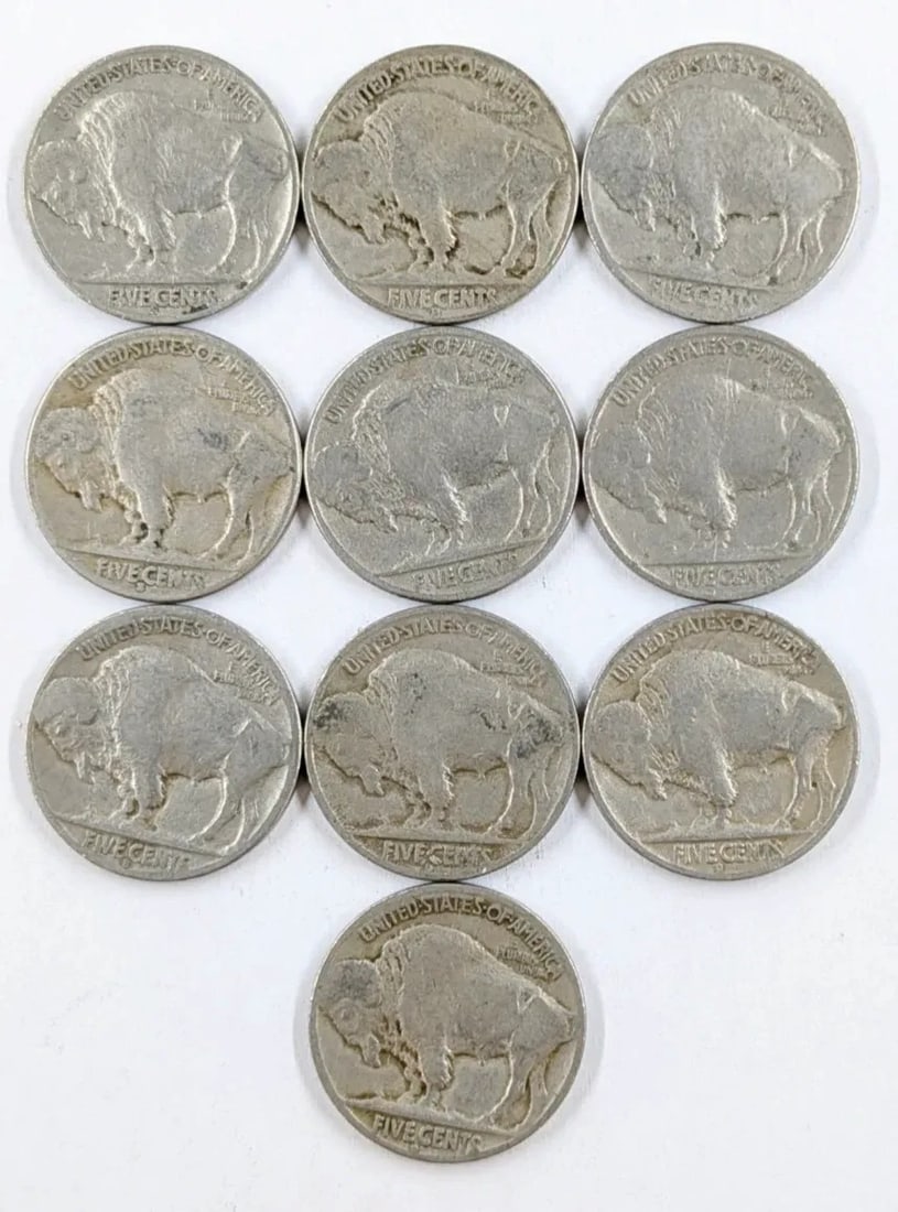 Lot of 10 Buffalo Head Nickels- 1930-1937 - 2