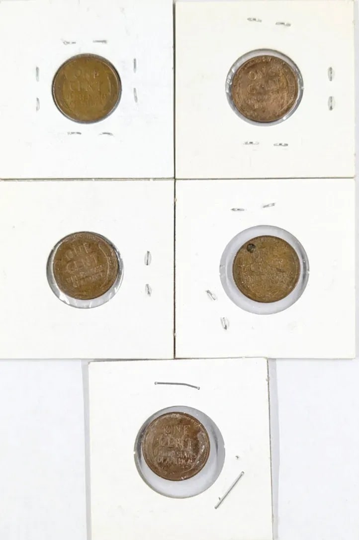 Lot of 5 Lincoln Wheat Cents- 1950-1957 - 2