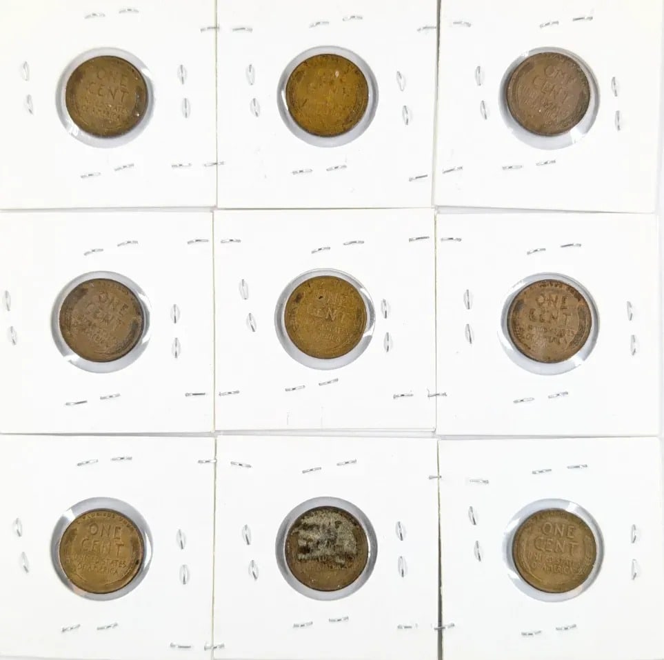 Lot of 9 Lincoln Wheat Cents- 1927-1939 - 2