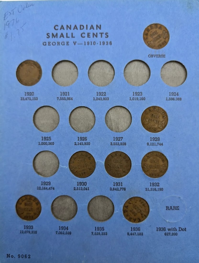 Whitman Canadian Small Cent Collection Album - 2