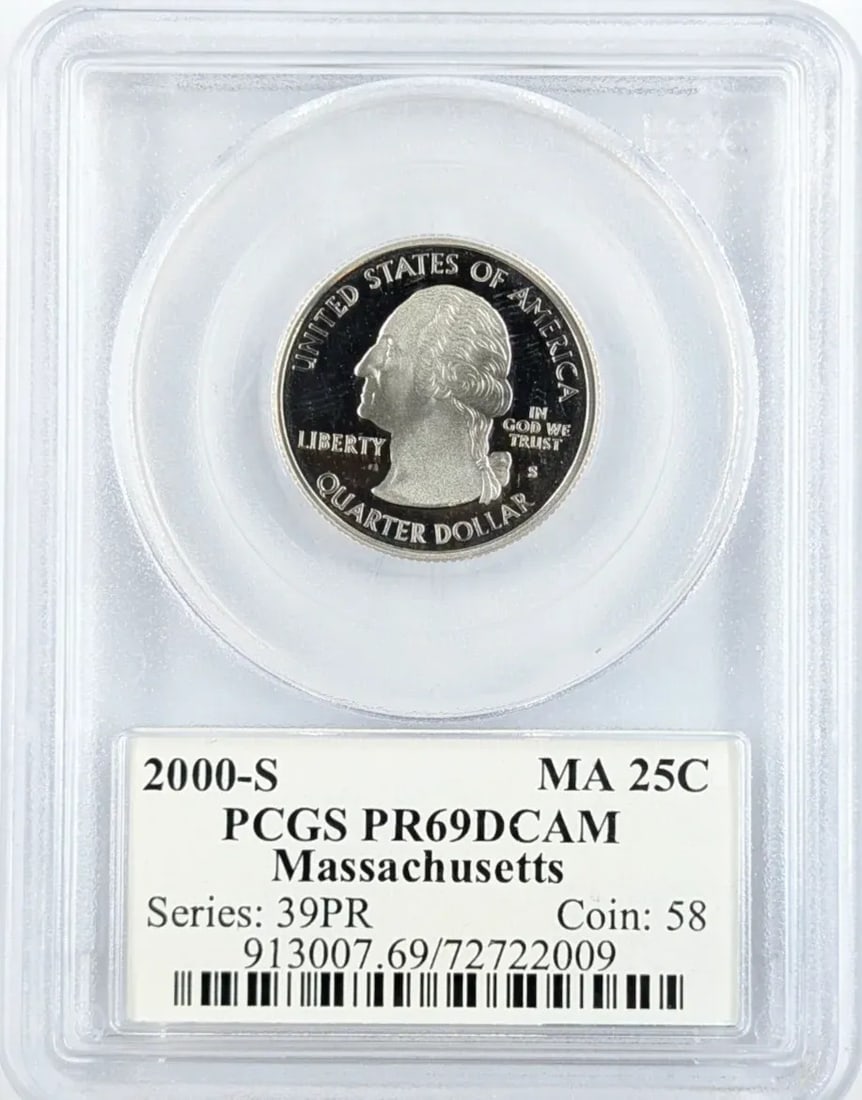 PCGS 2000-S PR 69 Washington State Quarter- MA - 2