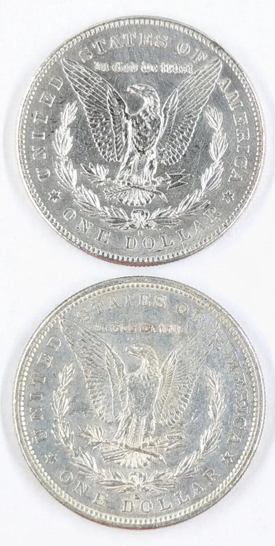 Lot of 2 Morgan Silver Dollars - 1878-S, 1879-S - 2