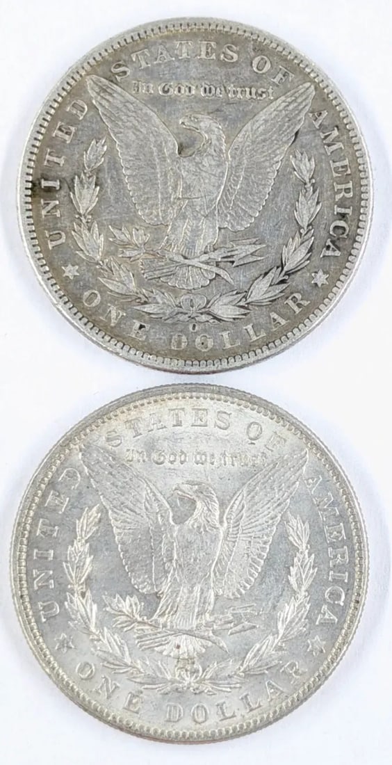 Lot of 2 Morgan Silver Dollars - 1900-O/P - 2