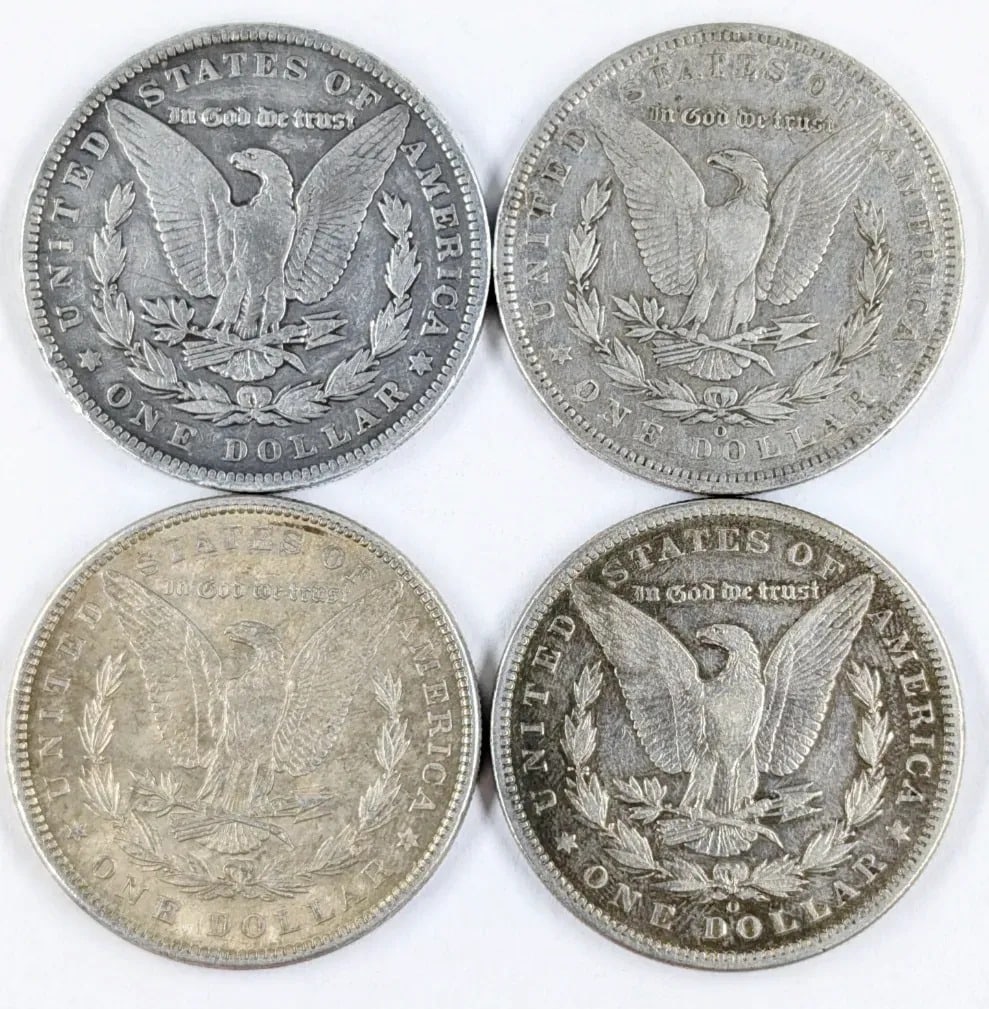 Lot of 4 Morgan Silver Dollars - 1890-1899 - 2