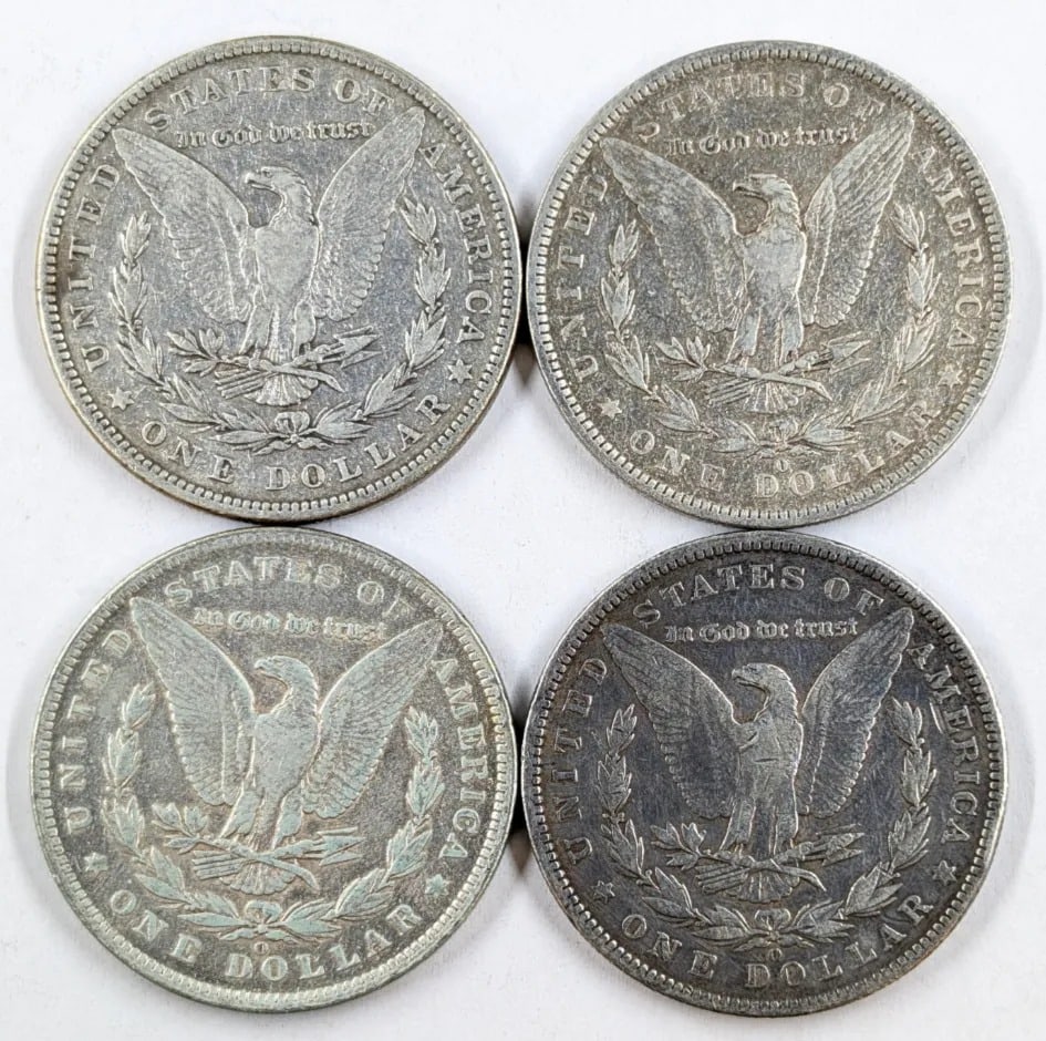 Lot of 4 Morgan Silver Dollars - 1882-1900 - 2