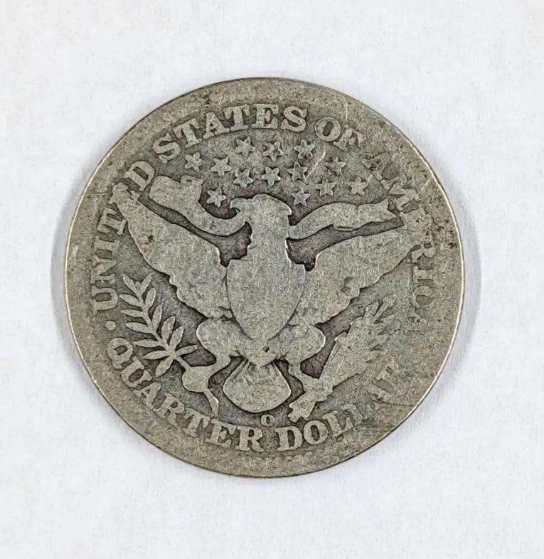 1908-O Silver Barber Quarter - 2