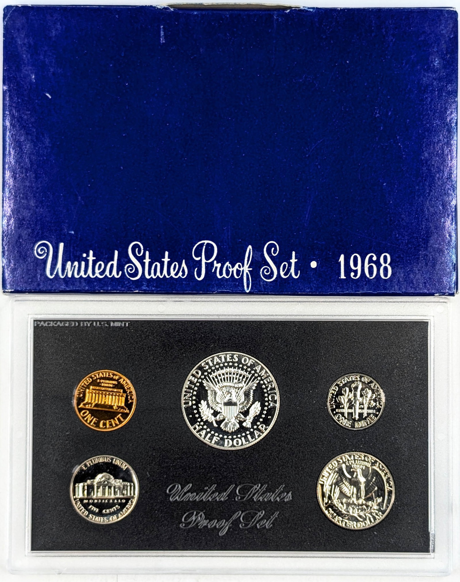 1968 US Mint Proof Set w/ Silver JFK Half - 2