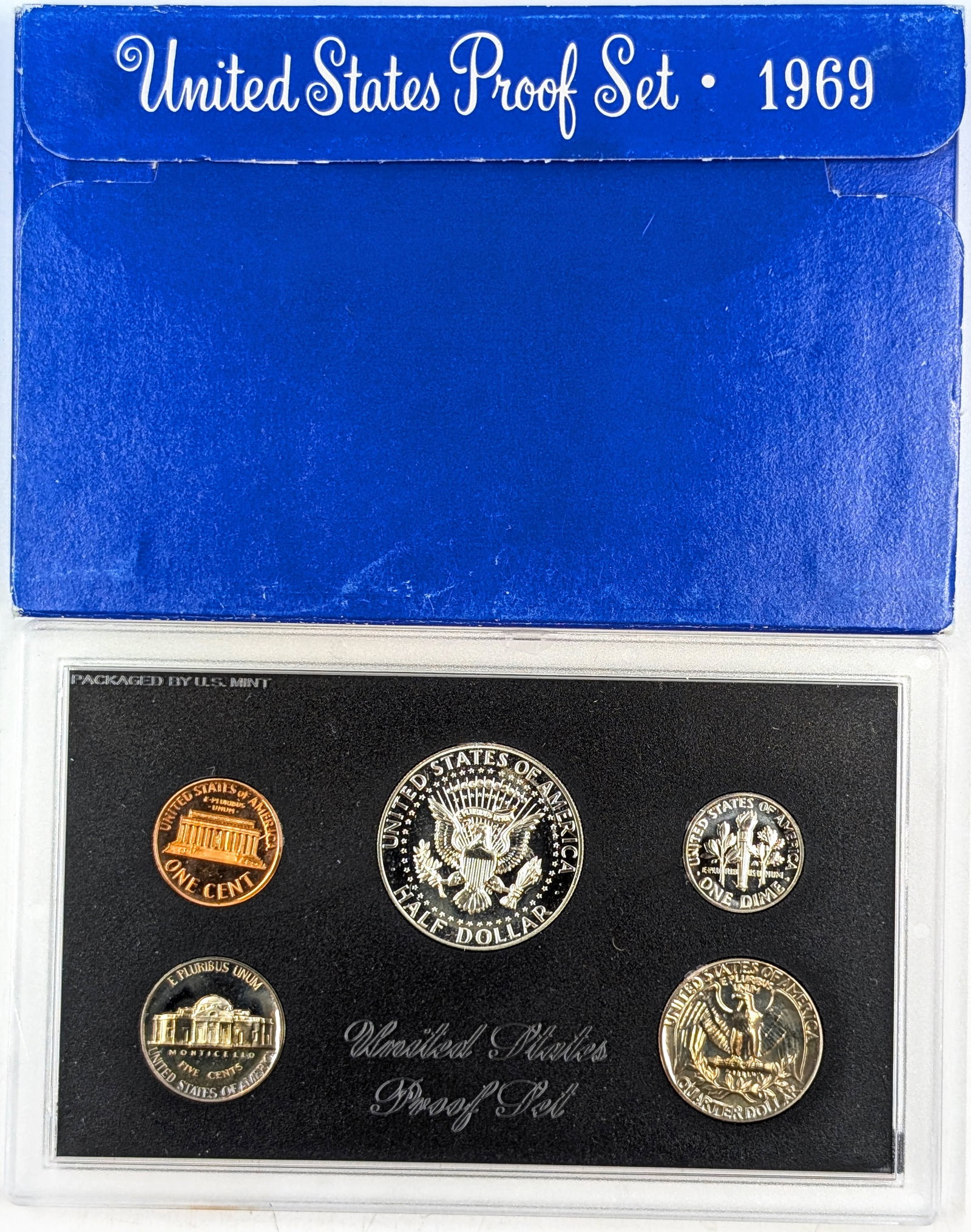 1969 US Mint Proof Set w/ Silver JFK Half - 2